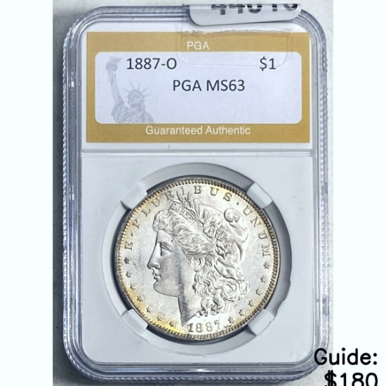1887-O Morgan Silver Dollar PGA MS63