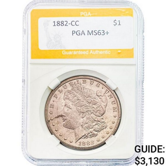 1882-CC Morgan Silver Dollar PGA MS63+