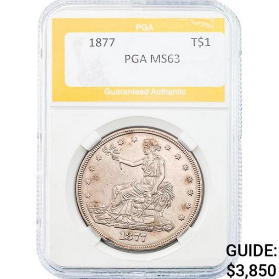 1877 Silver Trade Dollar PGA MS63
