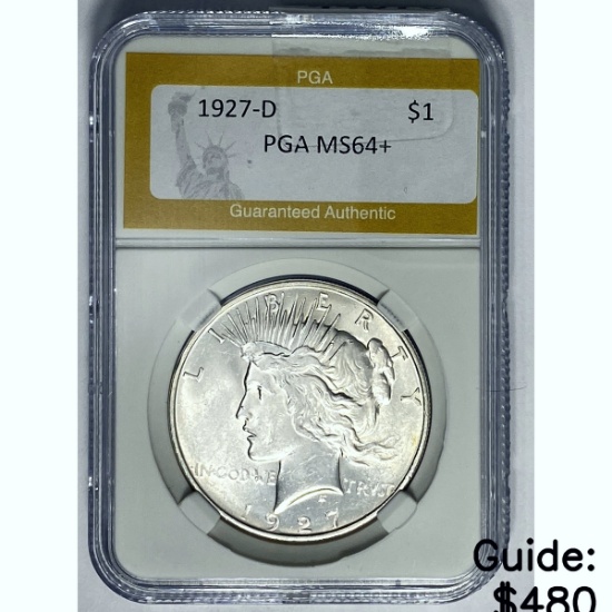 1927-D Peace Silver Dollar PGA MS64+