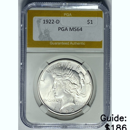 1922-D Peace Silver Dollar PGA MS64 SILVER