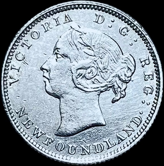 1896 Newfoundland Silver 5 Cents CHOICE AU