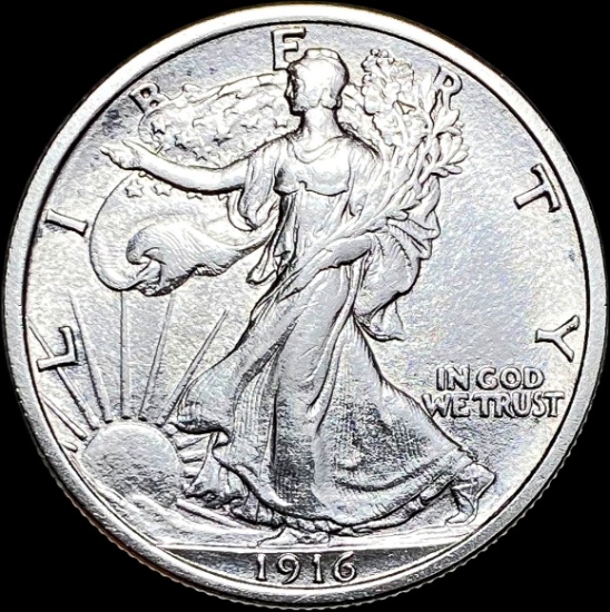 1916 Walking Liberty Half Dollar ABOUT UNCIRCULATED