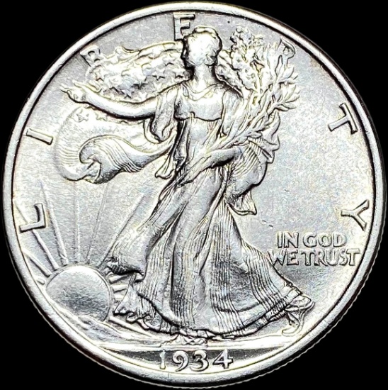 1934 Silver Half Dollar (Walking Liberty) NEARLY UNCIRCULATED