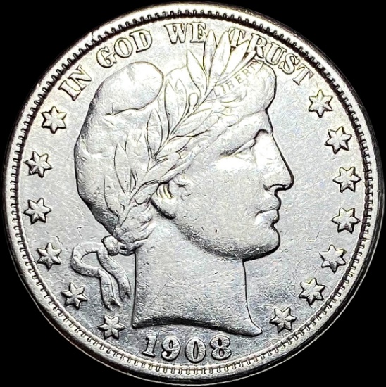 1908-S Silver Barber Half Dollar CLOSELY UNCIRCULATED