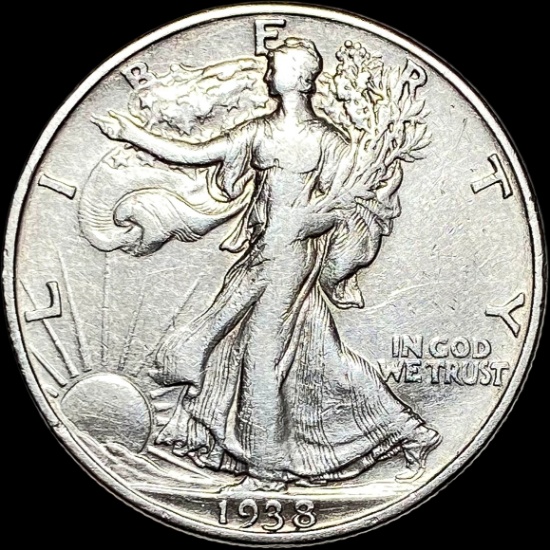 1938-D Silver Half Dollar LIGHTLY CIRCULATED