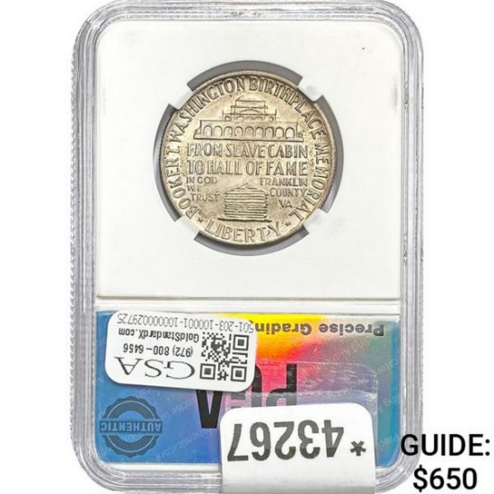 1946 Booker T. Washington Half Dollar PGA MS66