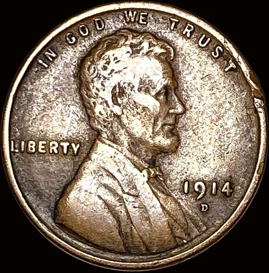 1914-D Lincoln Wheat Cent LIGHTLY CIRCULATED