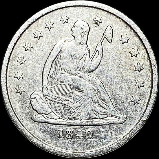 1840-O Silver Seated Liberty Quarter LIGHTLY CIRCULATED
