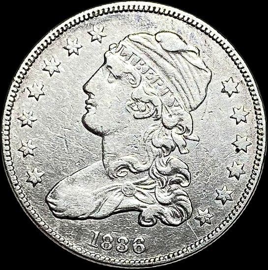 1836 Capped Bust Silver Quarter NEARLY UNCIRCULATED