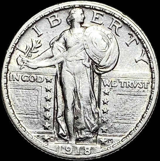 1918 Standing Liberty Silver Quarter LIGHTLY CIRCULATED