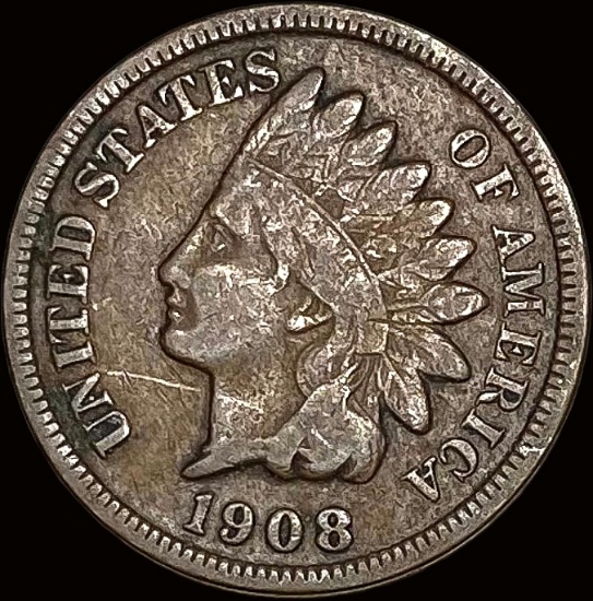 1908-S Indian Head Cent LIGHTLY CIRCULATED