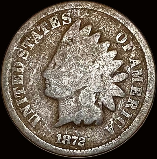1872 Indian Head Cent NICELY CIRCULATED