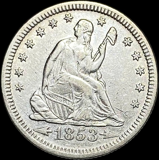 1853 Arrows Seated Liberty Quarter CLOSELY UNCIRCULATED