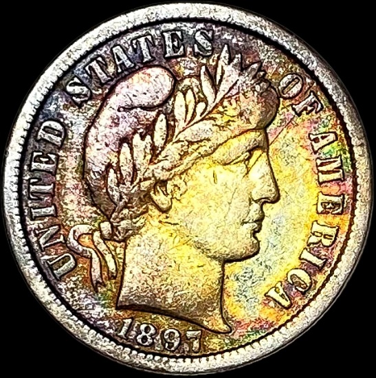 1897-S Silver Barber Dime LIGHTLY CIRCULATED