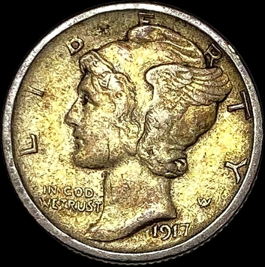 1917-S Silver Mercury Dime LIGHTLY CIRCULATED