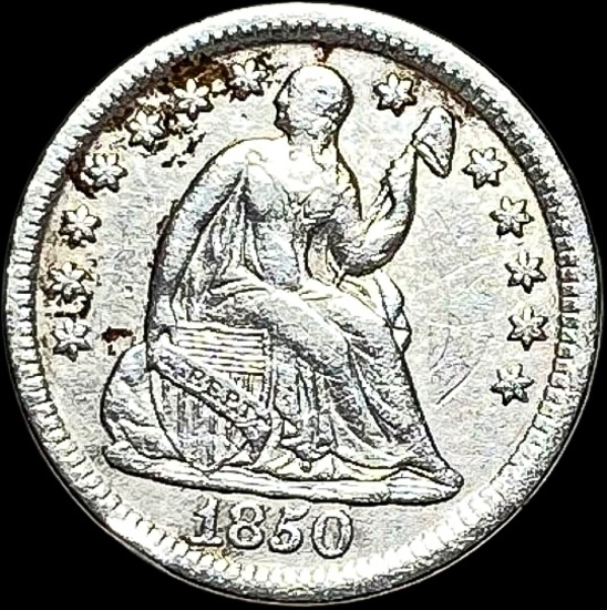 1850 Seated Liberty Silver Half Dime CLOSELY UNCIRCULATED