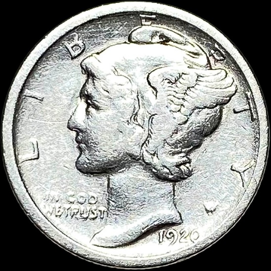 1920 Mercury Dime LIGHTLY CIRCULATED