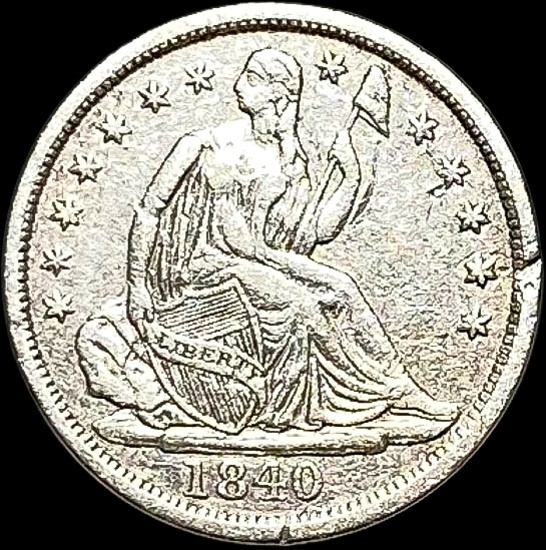 1840 Seated Liberty Half Dime NEARLY UNCIRCULATED
