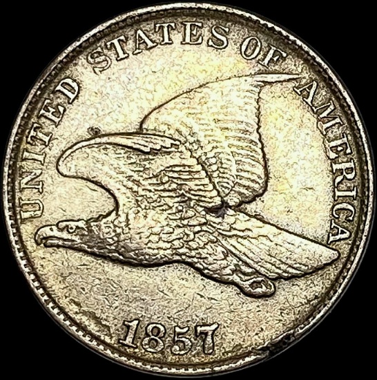 1857 Copper-Nickel Flying Eagle Cent CLOSELY UNCIRCULATED