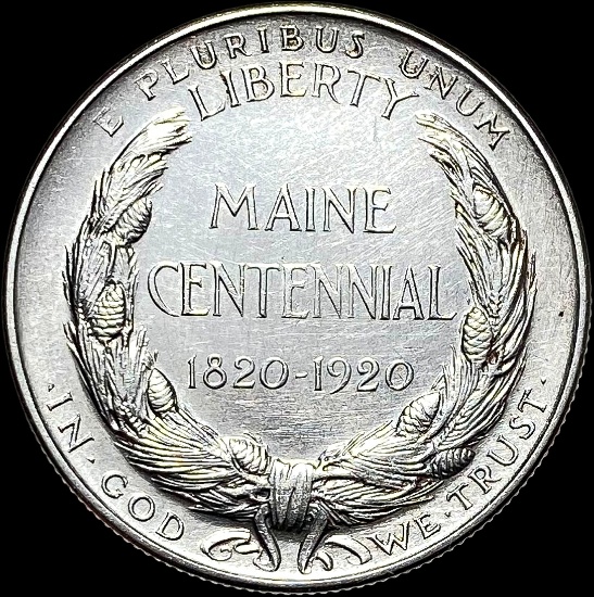 1920 Silver Maine Centennial Half Dollar UNCIRCULATED