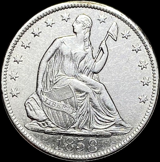 1858-O Silver Half Dollar CLOSELY UNCIRCULATED