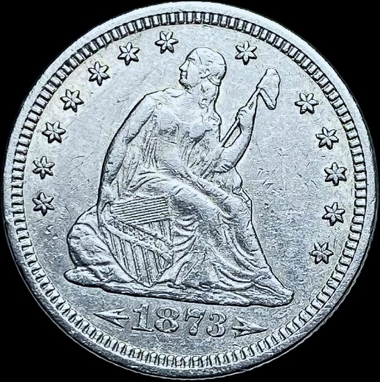 1873 Arrows Seated Liberty Quarter CHOICE AU