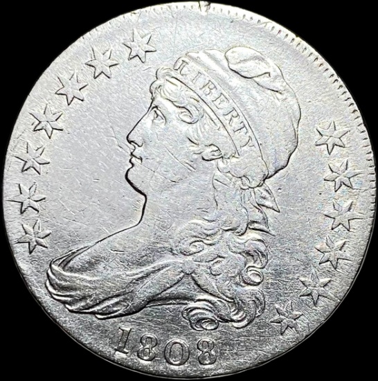 1808 Silver Half Dollar (Capped Bust) LIGHTLY CIRCULATED