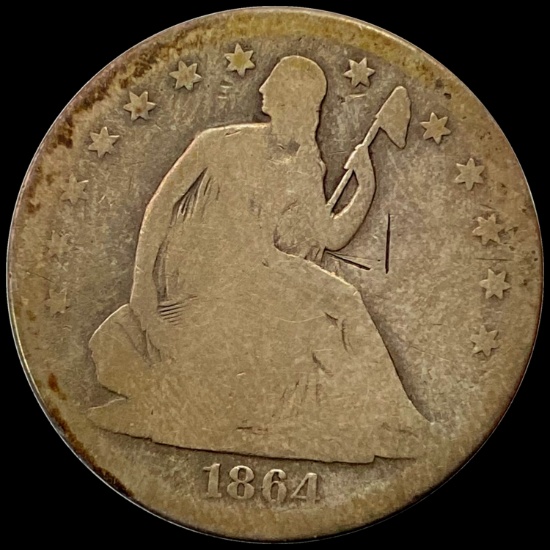 1864-S Seated Liberty Half Dollar LIGHTLY CIRCULATED