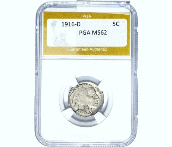 1916-D Buffalo Nickel PGA MS62