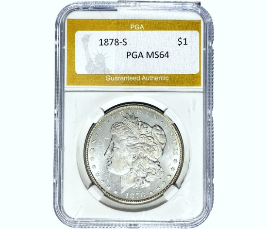1878-S Morgan Silver Dollar PGA MS64