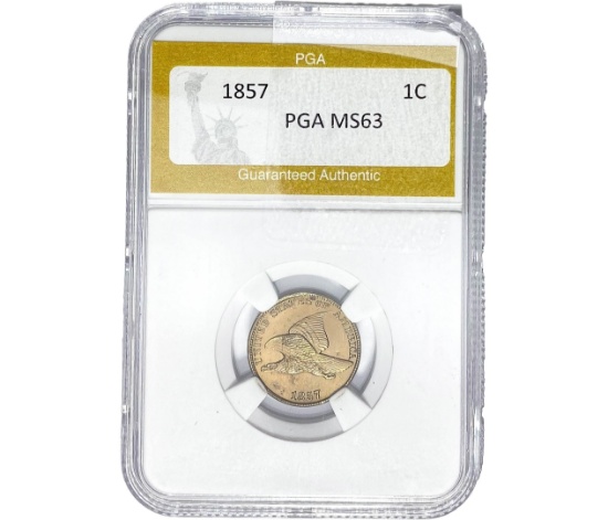 1857 Flying Eagle Cent PGA MS63