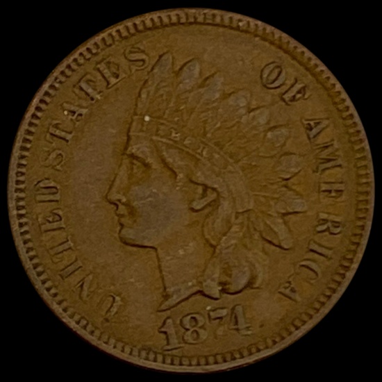 1874 Indian Head Cent CLOSELY UNCIRCULATED CLOSELY UNCIRCULATED