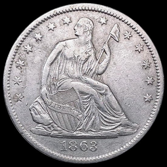 1863-S Seated Liberty Half Dollar CLOSELY UNCIRCUL CLOSELY UNCIRCULATED