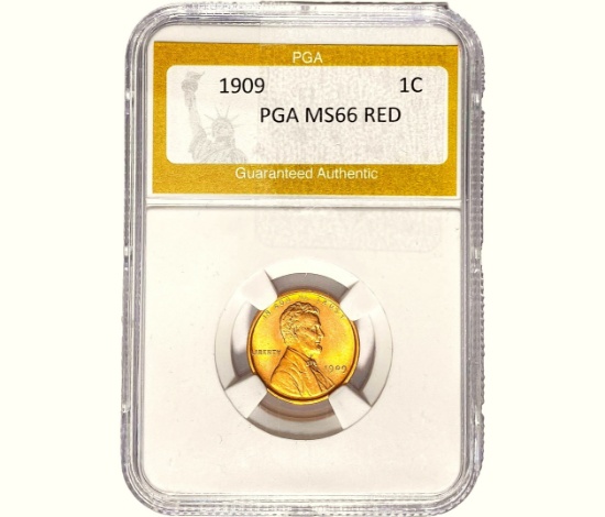 1909 Wheat Cent PGA MS66 Red