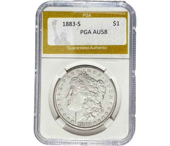 1883-S Morgan Silver Dollar PGA AU58
