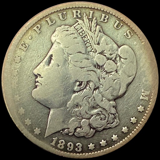 1893-CC Morgan Silver Dollar LIGHTLY CIRCULATED