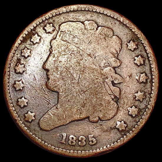 1835 Classic Head Half Cent NICELY CIRCULATED