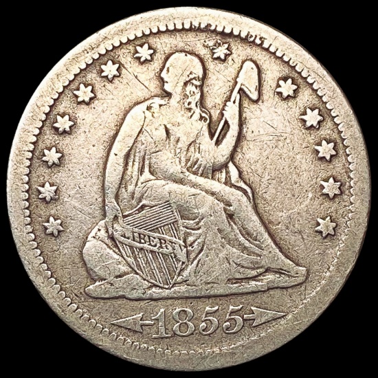 1855-S Seated Liberty Quarter NICELY CIRCULATED