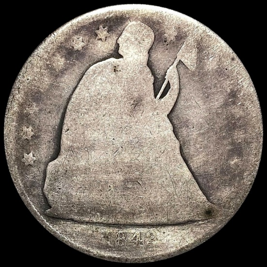 1842 Seated Liberty Dollar NICELY CIRCULATED