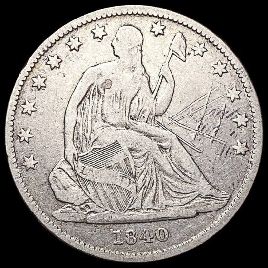 1840 Seated Liberty Half Dollar LIGHTLY CIRCULATED