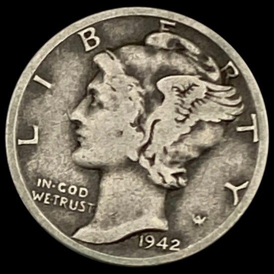 1942/1-D Mercury Dime NICELY CIRCULATED NICELY CIRCULATED
