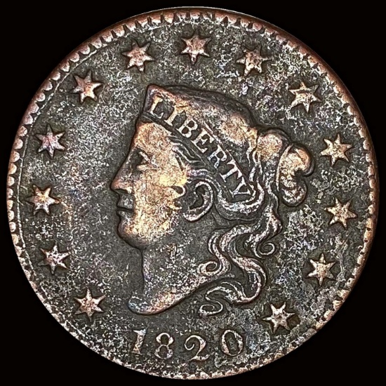 1820 Coronet Head Large Cent LIGHTLY CIRCULATED