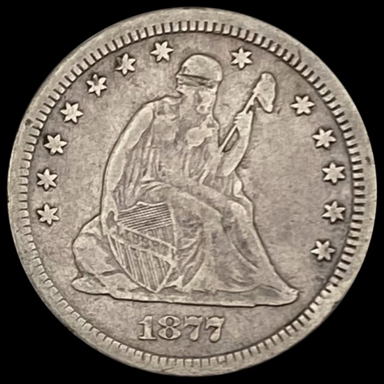 1877-CC Seated Liberty Quarter NEARLY UNCIRCULATED NEARLY UNCIRCULATED