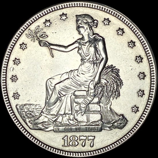 1877 Silver Trade Dollar CLOSELY UNCIRCULATED