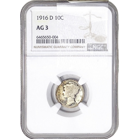 1916-D Mercury Silver Dime
