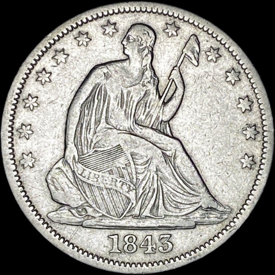 1843-O Silver Half Dollar LIGHTLY CIRCULATED