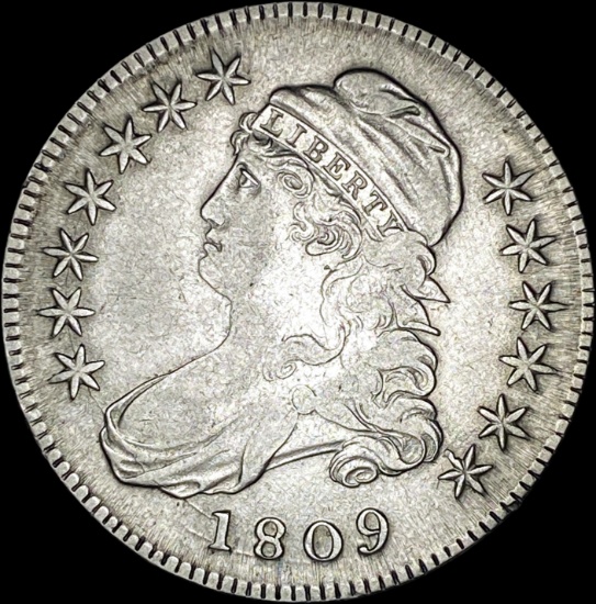 1809 Capped Bust Half Dollar NEARLY UNCIRCULATED