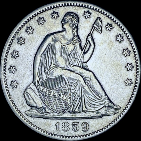 1859-O Silver Half Dollar CHOICE AU