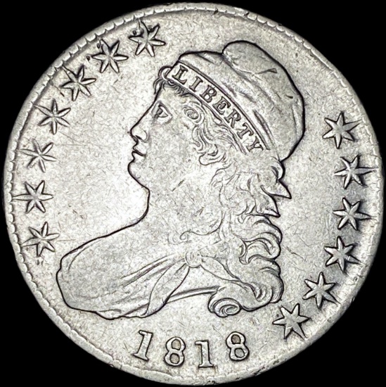 1818 Capped Bust Half Dollar LIGHTLY CIRCULATED